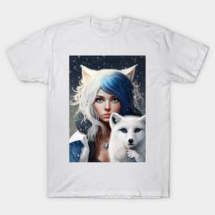 Adventure girl and arctic fox T-Shirt